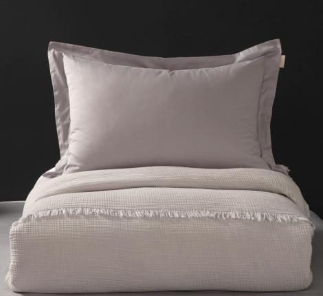 Постельное белье с покрывалом "Kazanov.A." Stonewash Muslin (серебро жемчуг) Муслин, Евро