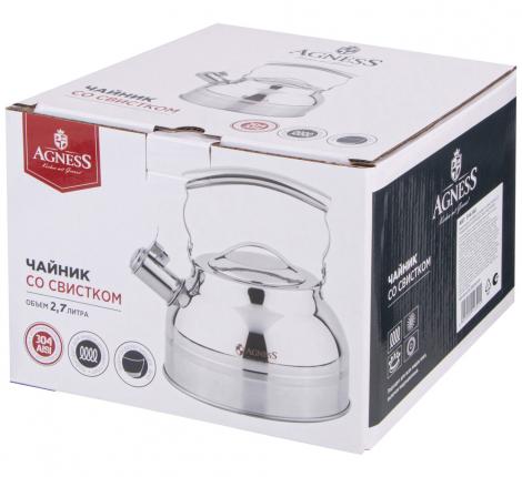 Чайник со свистком "AGNESS" 914-302, 2,7 л