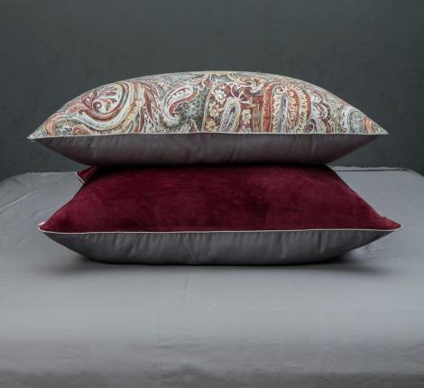 Постельное белье с одеялом "Kazanov.A." Агра (бургунд платина) Велюр/Egypt Cotton,  Евро