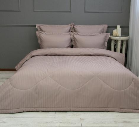 Постельное белье с одеялом "Kazanov.A." Hotel (капучино) Страйп-Сатин, 1,5 спальный