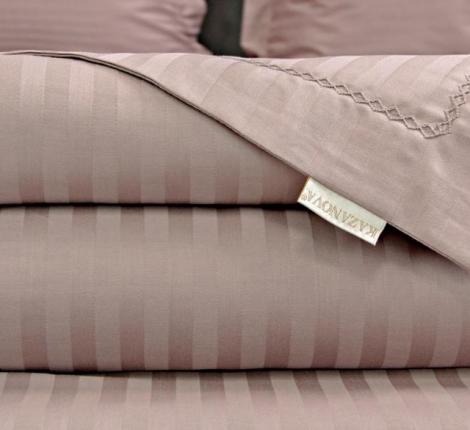 Постельное белье с одеялом "Kazanov.A." Hotel (капучино) Страйп-Сатин, 1,5 спальный