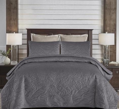 Покрывало из бархата "KARTEKS" 04, 240х260 (50х70-2 шт), серый