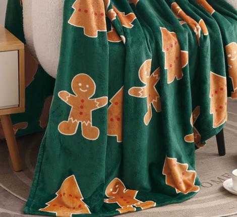 Плед "Sofi de Marko" Christmas Сake (зеленый) Велсофт, 150х200