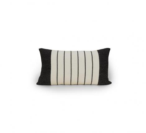 Подушка декоративная "Barefoot Dreams" COTTON BORDER STRIPE (кремовый с темно-серым), 40х76