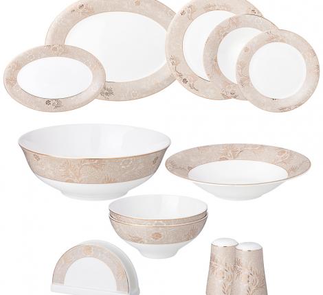 Сервиз обеденный "ЗОЛОТЫЕ УЗОРЫ" на 6 персон, 26 предметов