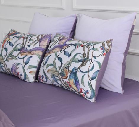 Постельное белье с одеялом "Kazanov.A." Колибри (аметист/жемчуг) Велюр/Egypt Cotton, Семейный