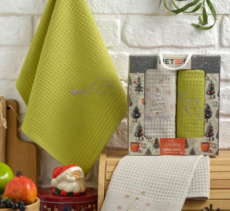 Салфетки вафельные "METEOR" 40х60 (2 шт.) TREE СИМВОЛ ГОДА V1