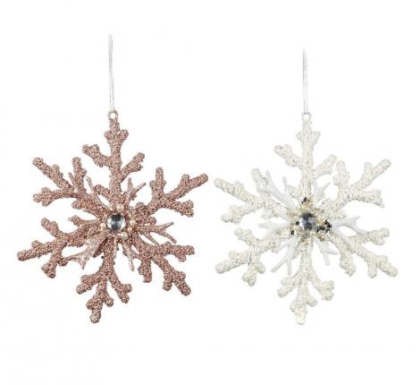 Елочная игрушка 2 шт. "СНЕЖИНКА", диаметр 14 см