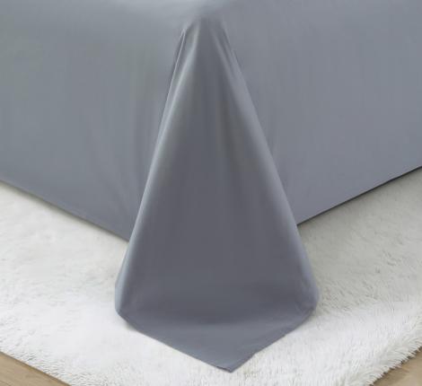 Постельное бельё "KARTEKS" сатин однотонный с кантом HK-04 (серый), Евро