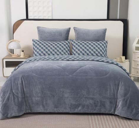 Постельное белье с одеялом "Sofi de Marko" Роберто №11 Велюр/Сатин, Семейный