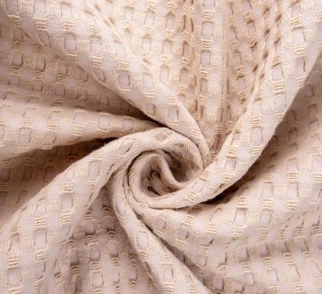 Покрывало вафельное с бахромой Valtery 200х220, бежевый
