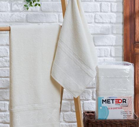 Комплект махровых полотенец "METEOR" (50x90/1)(70х140/1) 2 шт. MEGAN, кремовый
