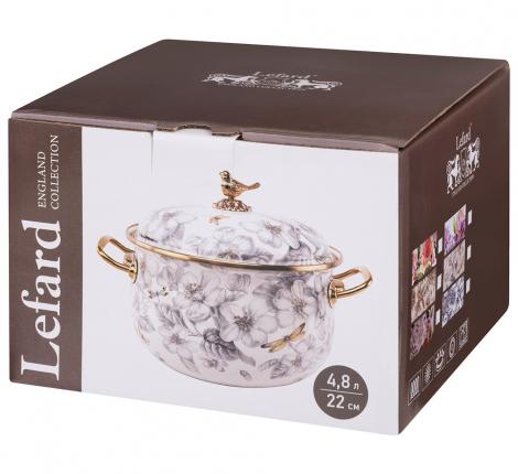 Кастрюля эмалированная "ВИНТАЖ. ПТИЧКА", 4,8 л