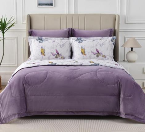 Постельное белье с одеялом "Sofi de Marko" Ренато №20 Велюр/Сатин, 1,5 спальный