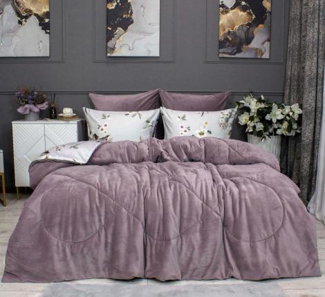 Постельное белье с одеялом "Kazanov.A." Севилья (жемчуг пыльная орхидея) Велюр/Egypt Cotton, Евро