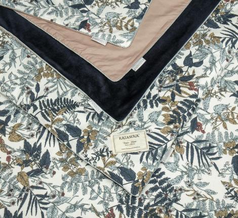 Постельное белье с одеялом "Kazanov.A." Беверли (индиго жемчуг) Велюр/Egypt Cotton,  Евро