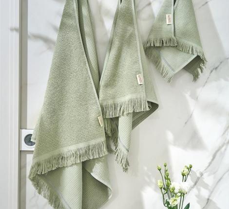 Комплект вафельно-махровых полотенец Luxberry "IRIS" (30x50,50x100,70x140), зелёный