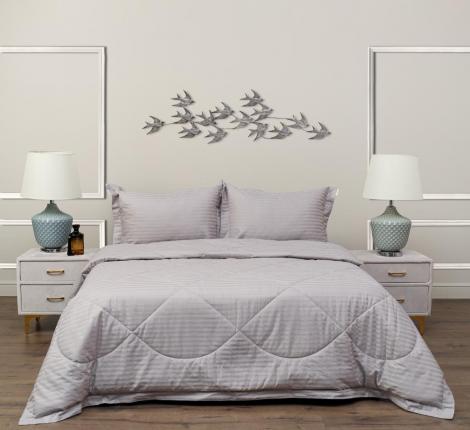 Постельное белье с одеялом "Sofi de Marko" Федерико (пепел лиловый) Страйп Сатин, Евро