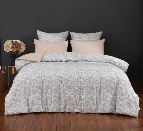 Постельное белье с одеялом "Kazanov.A." Остин (бежевый платина) Сатин, Евро