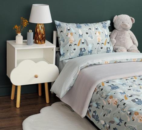 Постельное белье "Siberia" Собачки (серый) Ранфорс, 1,5 спальный