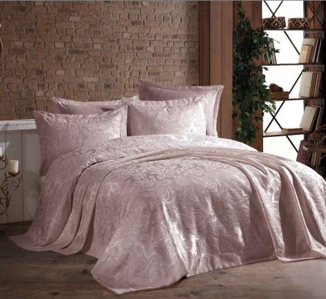 Гобеленовое покрывало "DO&CO" 240х260 (50x70-2 шт.) GUL, пудра