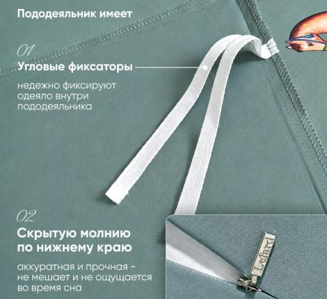 Постельное бельё "Lefard" PASSAGE (зелёный 03) Сатин ДеЛюкс, Семейный