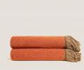 Плед "SOFT BAMBOO" APRICOT с тесьмой BRIGITTE (оранжевый), 160х200