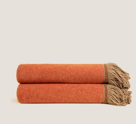 Плед "SOFT BAMBOO" APRICOT с тесьмой BRIGITTE (оранжевый), 160х200