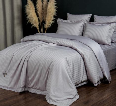 Постельное белье "Kazanov.A." Stripe Le-Man (платина лаванда) Страйп Сатин, Евро