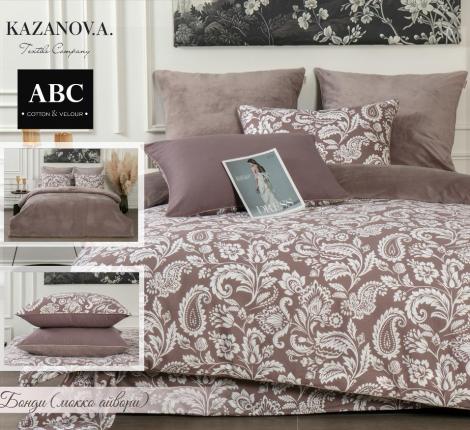 Постельное бельё "Kazanov.A." Бонди (мокко айвори) Велюр/Egypt Cotton, Евро