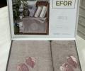 Набор махровых полотенец EFOR &quot;LEAF TIME&quot; (50*90,70*140), кофейный 