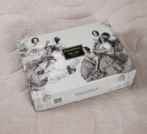 Постельное бельё с одеялом "Kazanov.A." Диана Парс (жемчуг пудра) Велюр/Egypt Cotton/Тенсел, Семейный