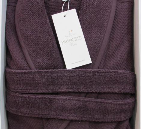 Халат мужской махровый Maison D'or "QUATTRO" баклажан, XL(50)/2XL(52)