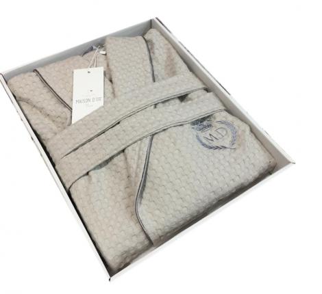 Халат мужской вафельный Maison D'or "KARIUS" бежевый, XL(50)/2XL(52)