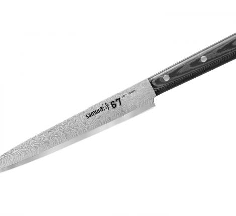 Нож кухонный "Samura Damascus 67" SD67-0045M/Y для нарезки 195 мм, Микарта