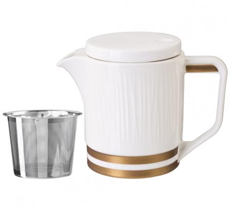 Чайник с металлическим ситом "HERBAL", 1000 мл (белый)