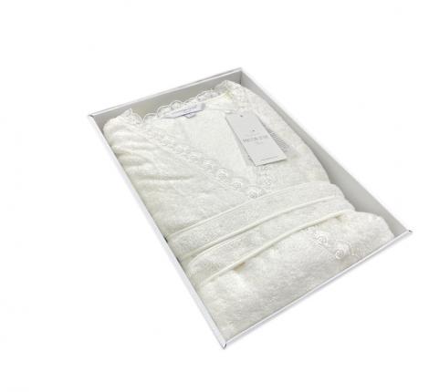 Халат женский махровый с кружевом D'or "CELYN" (кремовый), XL(50)-XXL(52)