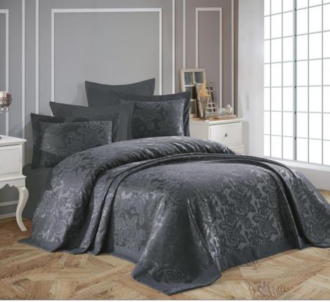 Гобеленовое покрывало "DO&CO" 240х260 (50x70-2 шт.) GUL, антрацит