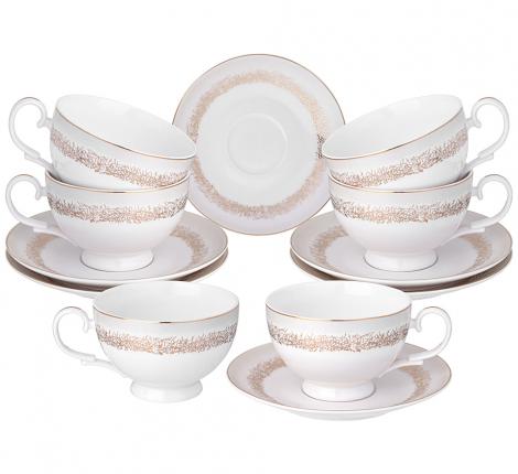 Чайный набор "ЗОЛОТОЙ ПЕСОК" на 6 персон, 12 предметов (300 мл)