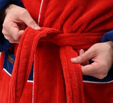 Халат мужской трига с капюшоном "AMBIELLA A-1125" красный, 2XL