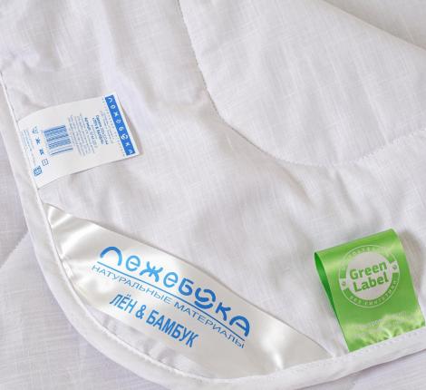 Одеяло всесезонное Лежебока "ЛЁН и БАМБУК" в сатине, 200х220