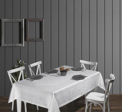 Скатерть "DO&CO" броде жаккард 160х220 ROMA, белый