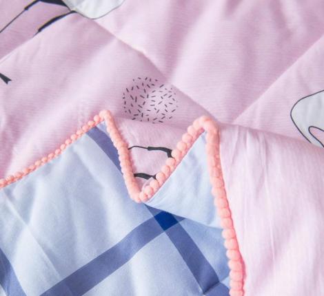 Постельное белье с одеялом детское "Sofi de Marko" Flamingo (розовый) Сатин, 1,5 спальный