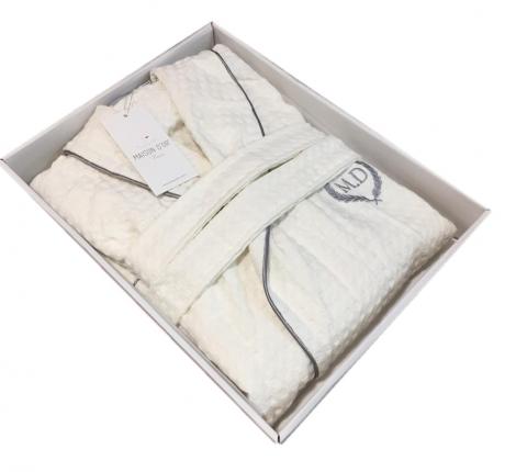 Халат мужской вафельный Maison D'or "KARIUS" кремовый, 3XL(54)/4XL(56)
