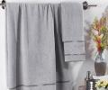 Комплект махровых полотенец &quot;KARNA&quot; с вышивкой DAVIN 50x90-70х140 см, Серый