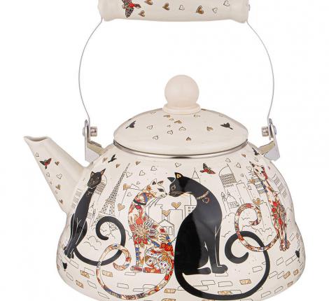 Чайник эмалированный "ПАРИЖСКИЕ КОТЫ", 3,0 л