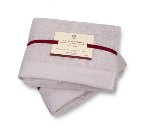 Комплект махровых полотенец "DAILY BATHING" (30x50,50x100,70x140, лавандовый,