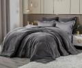 Постельное белье с одеялом "Kazanov.A." Lindor Fluffy (графит) Велюр/Egypt Cotton, Евро