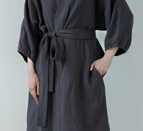 Халат Luxberry "Муслин и комфорт" графитовый, M