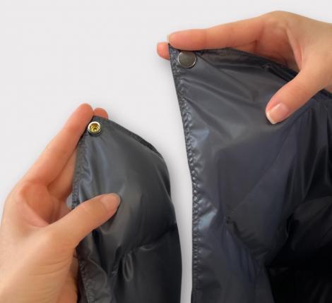 Дорожный плед-пончо пуховый "Travel Cape Plaid Grass" GRAPHITE, 130х170